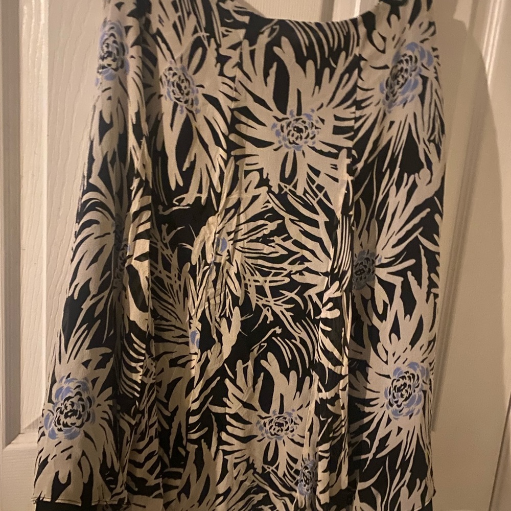 Floral Black and Cream Skirt